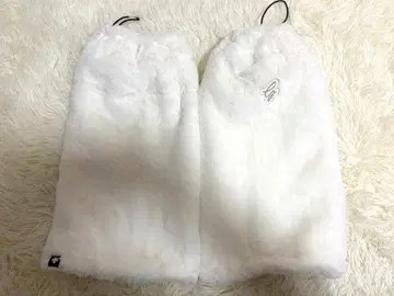 DESCENTE 레그 워머 인조 모피 레그 워머 화이트