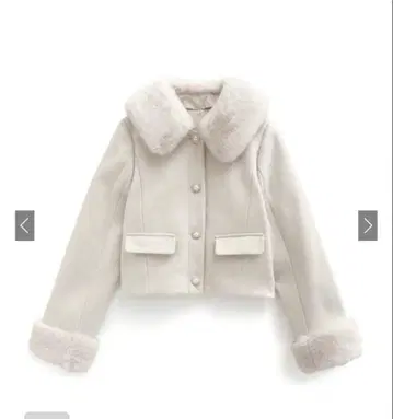 그레일 비쥬 버튼 퍼 숏 기장 코트[kz579] 아이보리