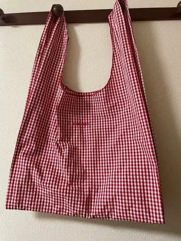 SHISHIKUI 빨간색 체크 Bag 에코백
