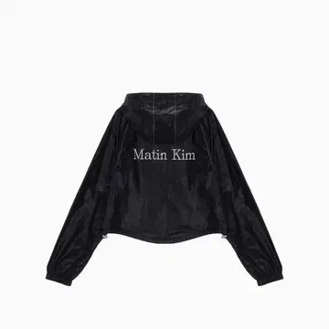MATIN CROP HOODY COATING JUMPER IN BLACK
