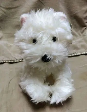 해롯 화이트 테리어 강아지 봉제 인형
