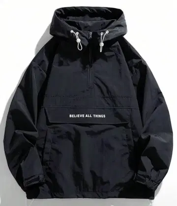 남성용 아노락 후드티 마운틴 파카 L 사이즈 블랙