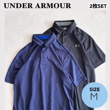 언더아머 피케 셔츠 2장 세트 블랙 블루