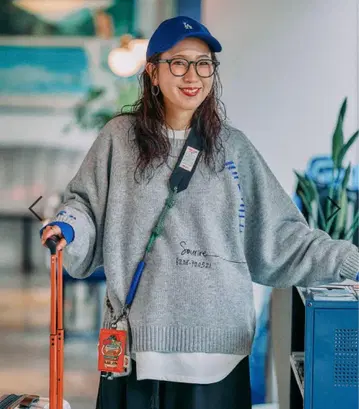 니코앤드 [be with M] 미사요 배색 돌 풀오버 그레이