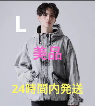 새상품급 CLEL 밀리터리 디자인 마운틴 파카 데님 화이트