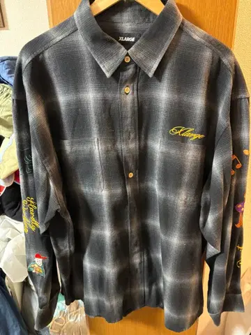 XLARGE 체크 무늬 긴팔 플란넬 셔츠 XL