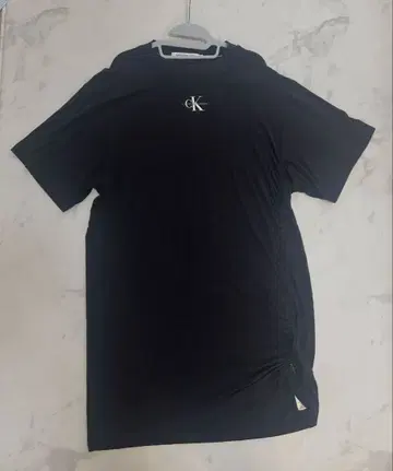 캘빈클라인 CK 로고 T셔츠 원피스 블랙