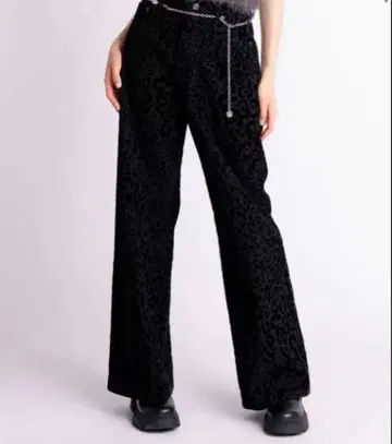 ACLENT 플로키 레오파드 J/W 와이드 스트레이트 팬츠 아클렌트