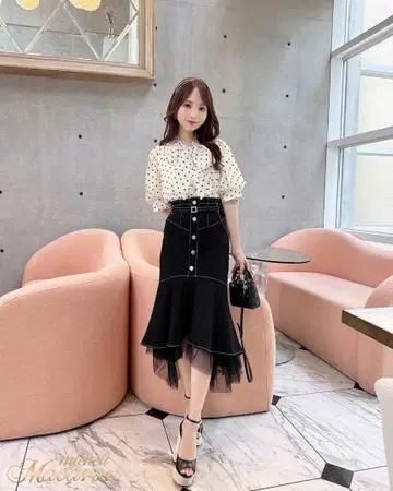 미셸 마카롱 머메이드 스커트 택 포함