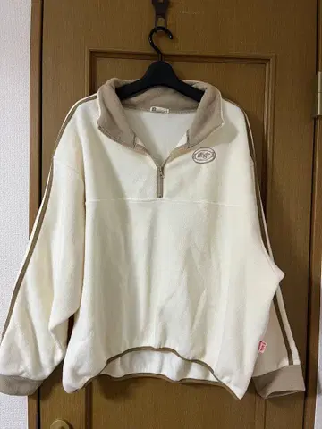 JaVa 콜라보 스트라이프 긴팔 자수 후드티 L