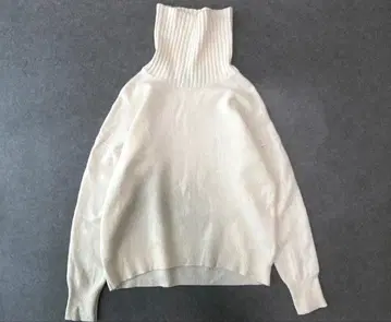 쉽스 울 캐시미어 터틀넥 니트 풀오버 아이보리