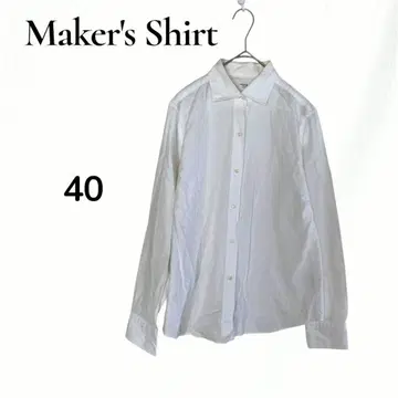 메이커스 셔츠 카마쿠라 화이트 긴팔 셔츠 긴팔 블라우스 L 여성용