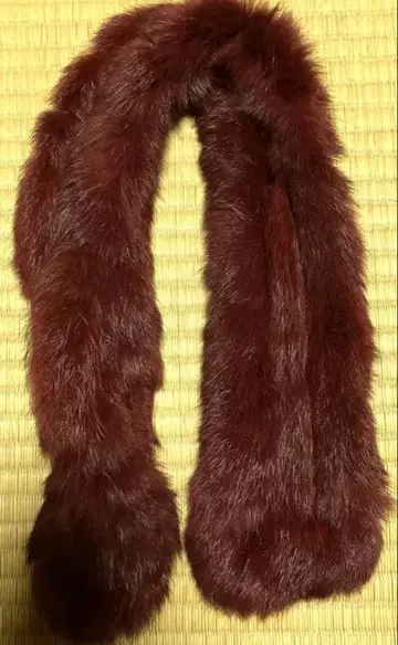 다크 브라운 퍼 스카프 약 65cm