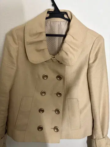 베이지 더블 브레스트 자켓