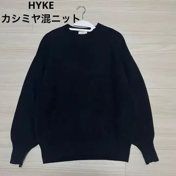 [ 컨디션 최상 ] HYKE 하이크 캐시미어 니트 블랙 크루넥 스트레치성
