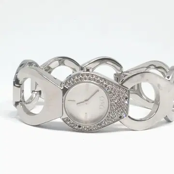 [정품 작동] QZ 보석 장식 돌체앤가바나 실버 다이얼 여성용 손목시계