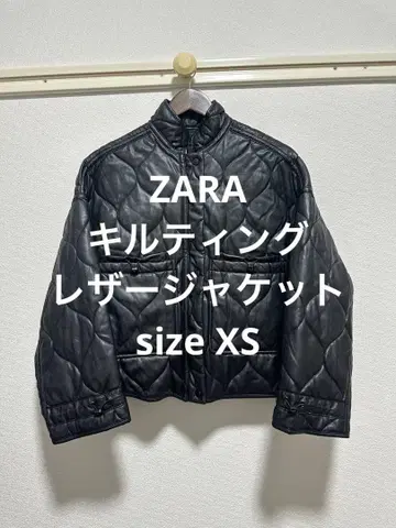 컨디션 최상 자라 퀼팅 인조 가죽 오버 사이즈 자켓 XS