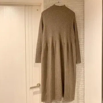 미사용 PLUS OTO.HA 플러스 오토하 긴팔 니트 원피스 브라운