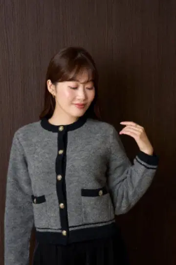 her lip to Boucle Bicolor Knit Jacket