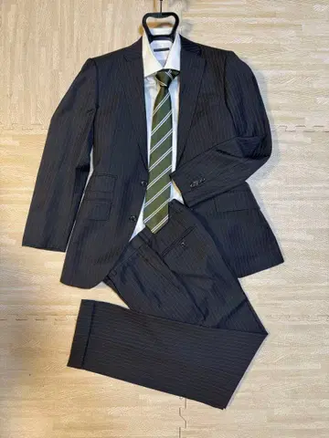 아자부 테일러 카노니코 셋업 차콜 그레이 핀스트라이프