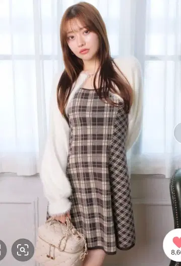 LIP SERVICE 페더 체크 앙상블 원피스 M 사이즈 플레어