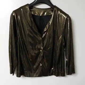 바지레 28 빅 사이즈 노카라 볼레로 자켓 골드 사이즈 13호