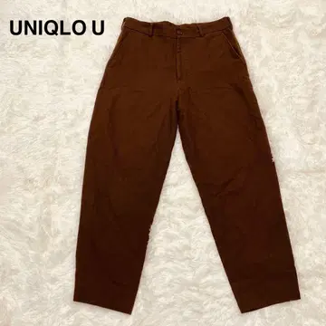유니클로 유 울 블렌드 와이드 핏 슬랙스 다크 브라운 W79
