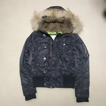 Y2K 헤이세이 갸루 N2B 퍼 플라이트 자켓 쇼트 기장 그런지