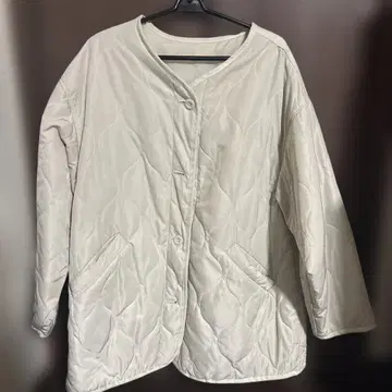 퀼팅 자켓 화이트 M 사이즈