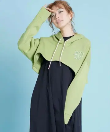 리틀 Short logo hoodie 속기모 숏 후드티