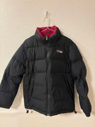 퍼스트 다운 리버서블 다운 자켓 블랙 빨간색 퍼스트다운