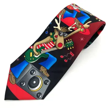새상품 루돌프 넥타이 크리스마스 락 밴딩 올 패턴 구제 의류