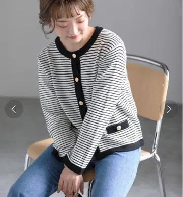 SLOBE IENA (슬로브 이에나) 골드 버튼 크루넥 가디건