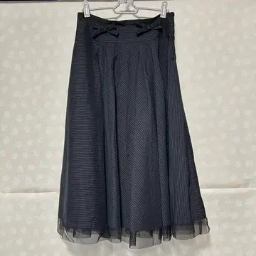 M'S GRACY 엠즈 그레이시 리본 포함 스트라이프 패턴 샤샤 스커트