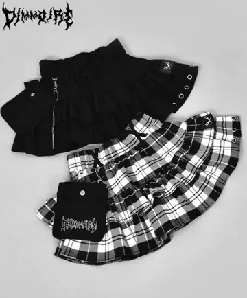 dimmoire PUNK 프릴 미니 스커트 black