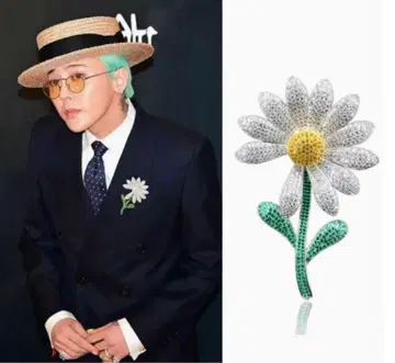 G-DRAGON POWER 타투 씰 2개+Daisy 브로치 지용