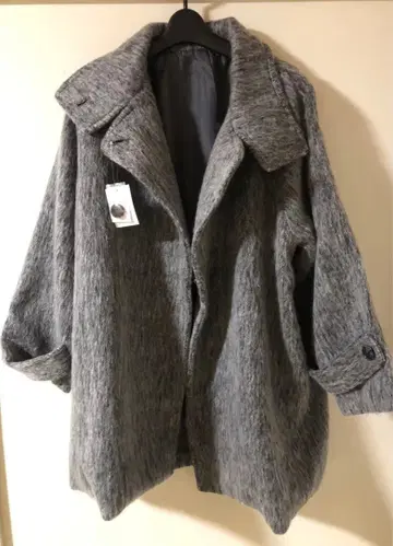 오버 사이즈 그레이 더블 브레스트 코트