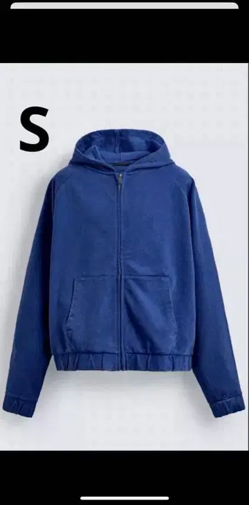 [ 완판템 ] ZARA 박스핏 지퍼 후드티 S 블루