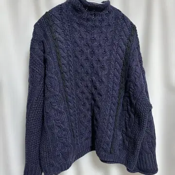 지나시스 eL 네이비 케이블 짜임 니트 스웨터 F 사이즈