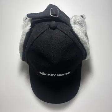 미키마우스 귀도리 포함 블랙 캡 디즈니 리조트 로고 자수
