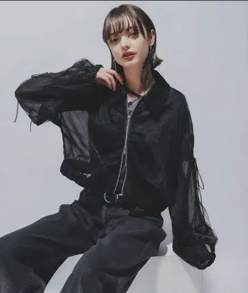 HARE 소매 2WAY 시어 블루종