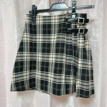 Darich 벨트 체크 플리츠 미니스커트 M
