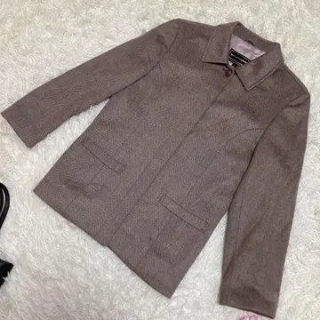 컨디션 최상 Mia carna 캐시미어 자켓 그레이지 헤링본 7 S