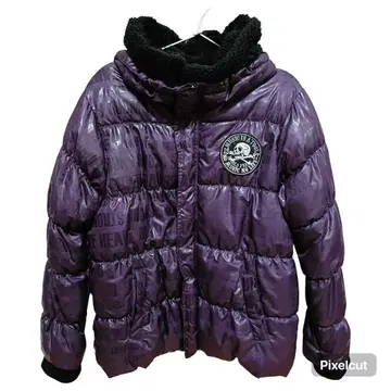 y2k 헤이세이 시크 스타일 FLAG STONE 퍼플 다운 자켓