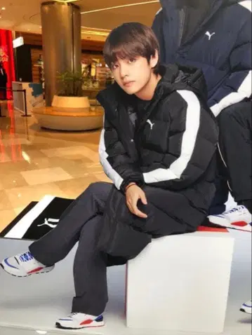 PUMA x BTS 패딩 블랙 S 사이즈