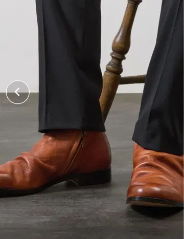 PADRONE 파드로네 숏 사이드 지퍼 가죽 힐 부츠 일본제