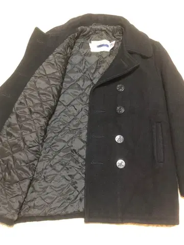 레어 샷 90s P 코트 USA 블랙 42 더블 브레스트