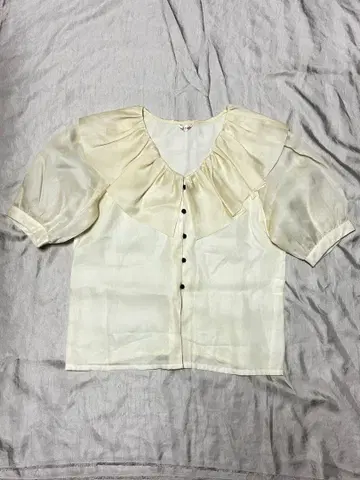 쇼와 레트로 빈티지 vintage 실크 파워 숄더 블라우스 구제 의류