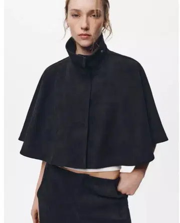 [ 미사용 새상품 ] ZARA 페이크 스웨이드 케이프 판초 M L 사이즈