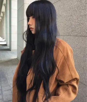 anyonemore 스웨이드 느낌 카라 부착 블루종